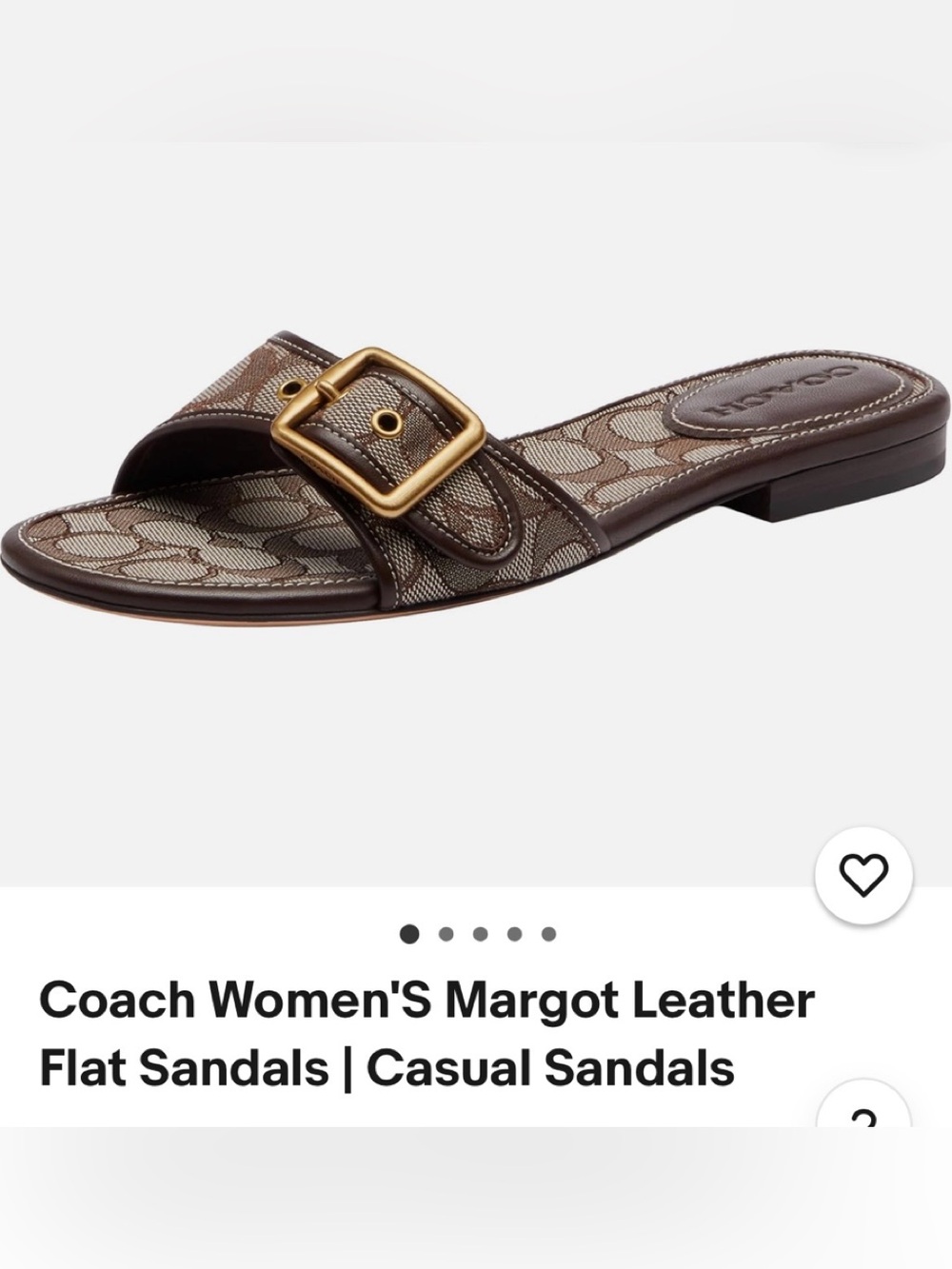 ISO!!!! Coach Margot Brown Signature Slide Sandals w/ Gold Buckle size 10